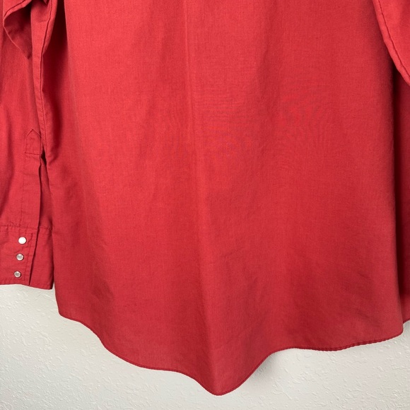 Vintage Ely Cattleman red pearl snap button popper horse western cowboy shirt L - Picture 8 of 11